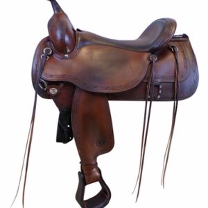 HOLD 2025/05/28j 17 Inch Used Circle Y Iron Flex Lite Barbwire Trail Saddle 1661