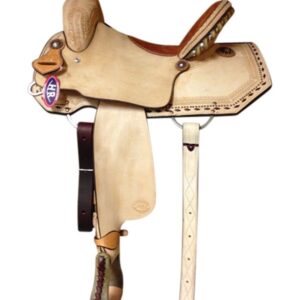 14" to 16" HR Hud Roberts Barrel Angled Skirt Buck Stitched Saddle 725