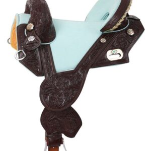 13.5" to 16.5" Circle Y Tammy Fischer Blue Roan Barrel Saddle 1318
