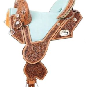 13.5" to 16.5" Circle Y Tammy Fischer Blue Roan Barrel Saddle 1319